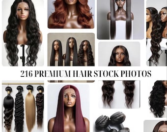 Hair Stock Photos: Wigs, Bundles, Extensions, Models (Digital Download)