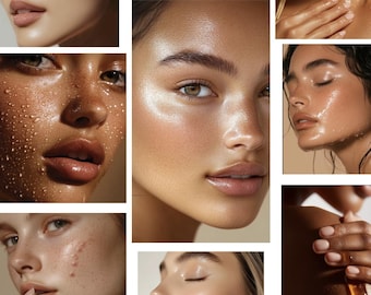AI Skincare Stock Photos Bundle: Social Media Content, Esthetician Images (Digital Download, 240 Images)