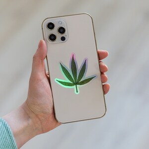 Holographic Marijuana sticker