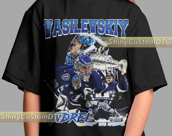 Andrei Vasilevskiy Shirt Ice Hoockey Sport Tshirt Vintage Bootleg Sweatshirt Retro Unisex Graphic Tee Bestseller Design Adult