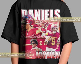 Jayden Daniels Shirt American Sport T-shirt Vintage Bootleg Sweatshirt Retro Unisex Grafisch T-shirt Bestseller Ontwerp Volwassenen