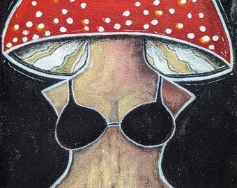 peinture acrylique 18x24 "FEMME TOADStool"