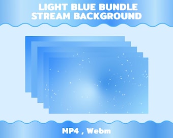 Light Blue Gradient Stream Background Bundle: Animated Twitch Overlays (MP4, WEBM)
