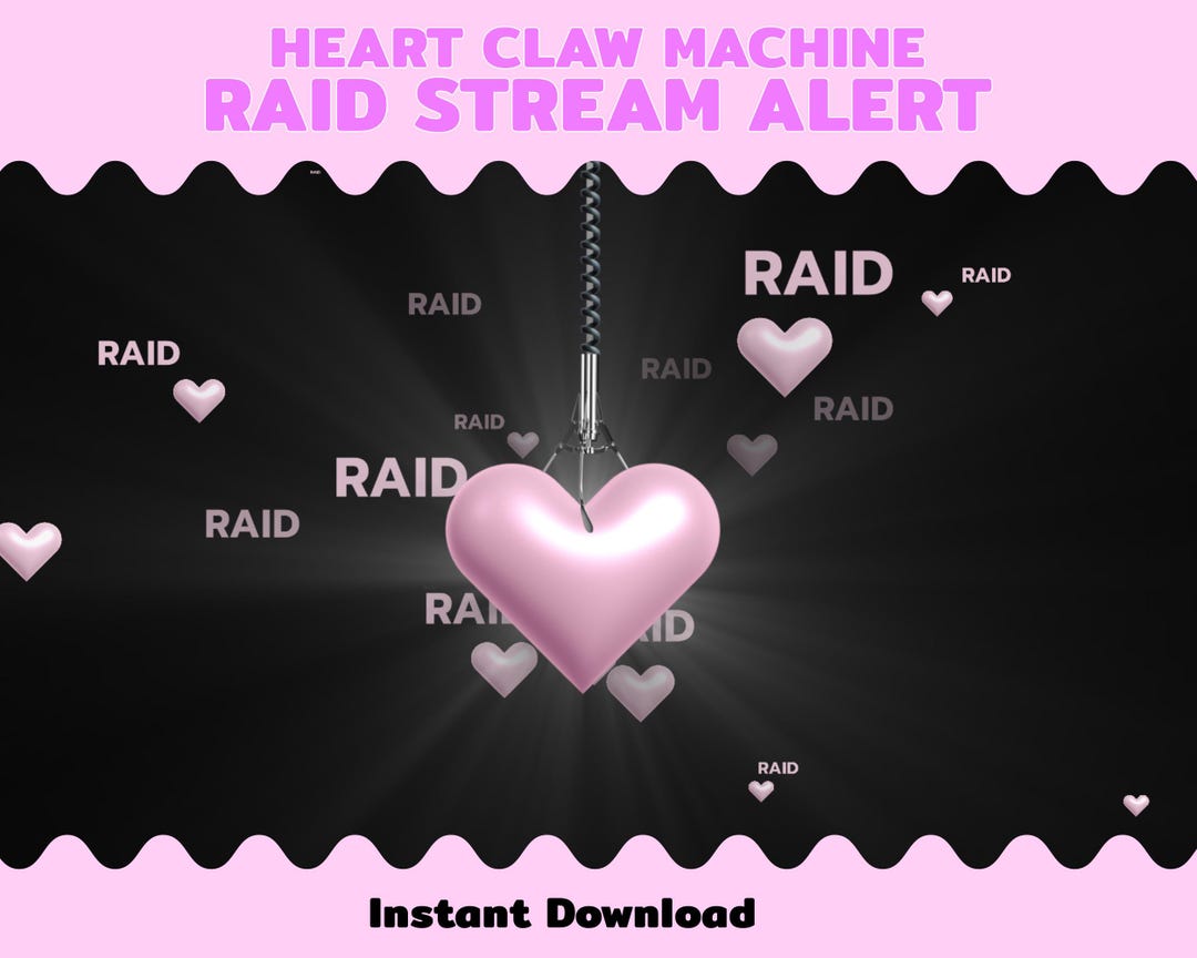 Stream Alert, Raid Alert Heart Claw Machine Animation - Etsy