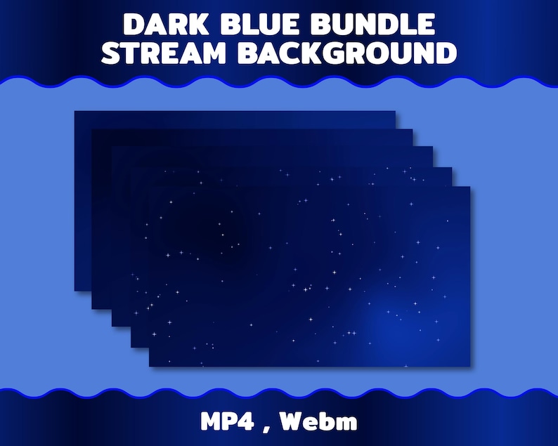 Dark Blue Gradient Stream Background Bundle: Animated Twitch Overlays ...
