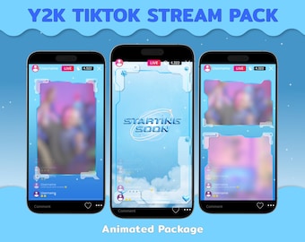Y2K Animated Stream Pack: TikTok/OBS Vertikale Overlays (Sofortdownload)