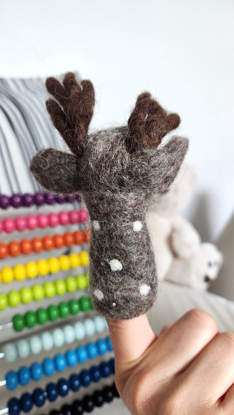 Handmade Felt Deer Finger Puppet: Woodland Storytime Toy - Etsy