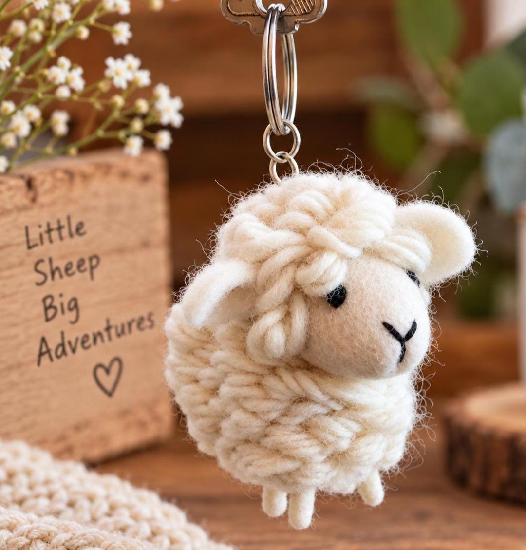 Handmade Felt Sheep Keychain – Wool Bag Charm, Cute Animal Gift - Etsy