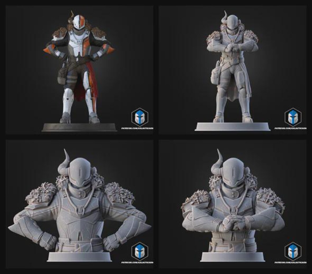 Crucible Handler Destiny 2 Lord Shaxx Figurine or Bust, 1:6 Scale 3D Printed Statue DIY ...