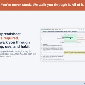 The Setup tab with its Setup Steps walkthrough — your info, theme pick and the Google authorization, then your rates and billing.