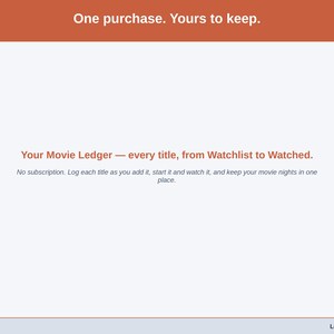 Closing slide for the Movie Ledger - one purchase, every movie and show in one list.