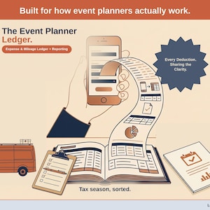 Event Planner Expense & Mileage Ledger + Reporting | Schedule C Tax Report by Email (Google Sheets)