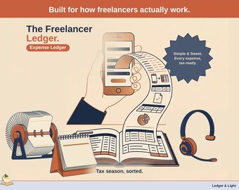Freelancer Expense Ledger | 1099 Self-Employed Tax Spreadsheet, Schedule C Small Business Expenses | Google Sheets Template