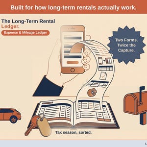 Long-Term Rental Ledger + Mileage | Landlord Schedule E Tax Spreadsheet (Google Sheets)