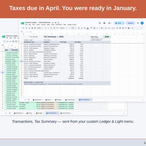 Expense Ledger for Google Sheets — digital spreadsheet template preview 13