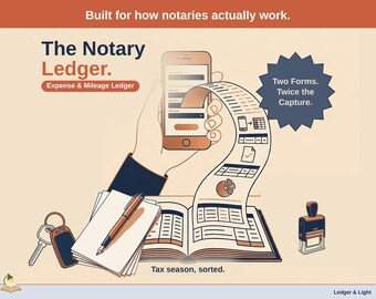 Notary Expense & Mileage Ledger | Schedule C Tax Spreadsheet (Google Sheets)