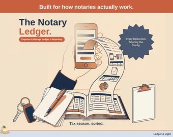 Notary Expense & Mileage Ledger + Reporting | Schedule C Tax Report by Email (Google Sheets)