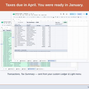 Expense Ledger for Google Sheets — digital spreadsheet template preview 13