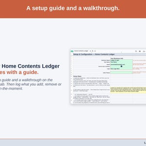 The Setup tab with its walkthrough: a setup guide, then log what you add, remove or count in-the-moment.