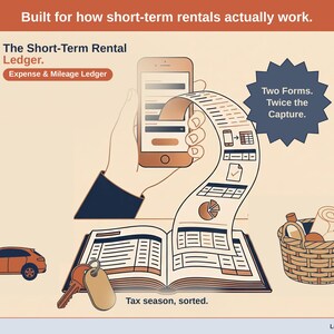 Short-Term Rental Ledger + Mileage | Airbnb Schedule E Tax Spreadsheet (Google Sheets)