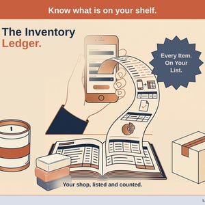 Inventory Ledger | Small Shop Stock with Reorder List (Google Sheets)