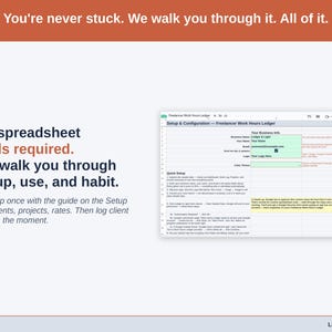 The Setup tab with its Setup Steps walkthrough — your info, theme pick and the Google authorization, then your rates and billing.