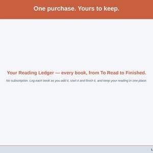 Closing slide for the Reading Ledger - one purchase, every book you read in one list.