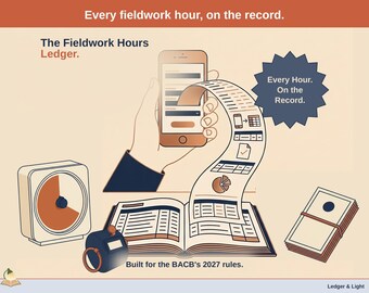 Fieldwork Hours Ledger | BCBA and BCaBA Fieldwork Log, 2027 Requirements (Google Sheets)