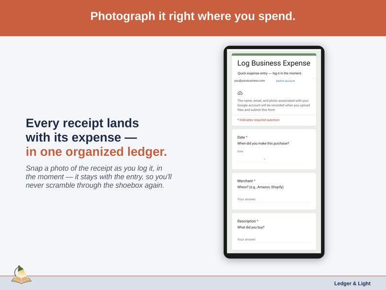 Expense Ledger for Google Sheets — digital spreadsheet template preview 7