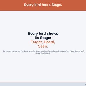 A statement slide on Stage: Target, Heard or Seen, set by the entries you log.