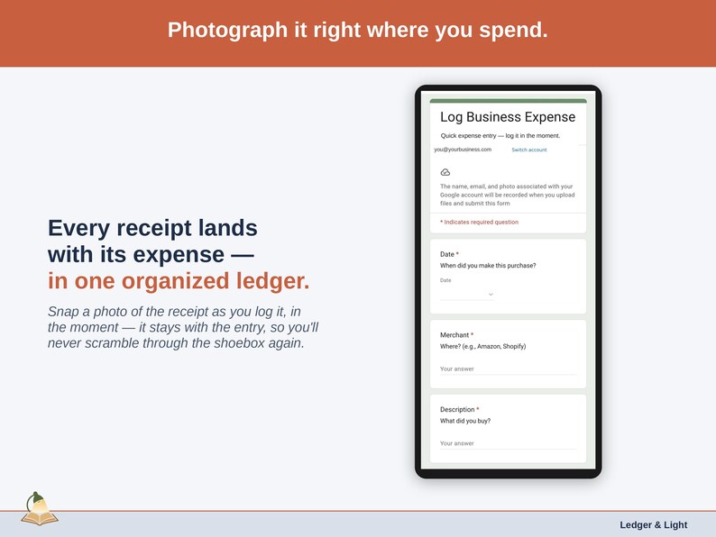 Expense Ledger for Google Sheets — digital spreadsheet template preview 7