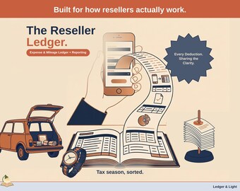 Reseller Expense & Mileage Ledger + Reporting | Schedule C Tax Report by Email (Google Sheets)