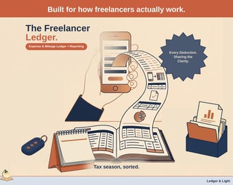 Freelancer Expense, Mileage & Reporting Ledger | 1099 Self-Employed Tax, Mileage and Reports | Schedule C | Google Sheets