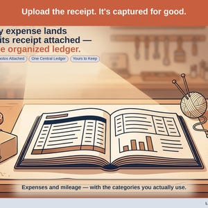 Closing slide, captioned receipt photos attached, one central ledger, yours to keep. Every maker expense lands with its receipt attached, in one ledger that stays in your own Drive.
