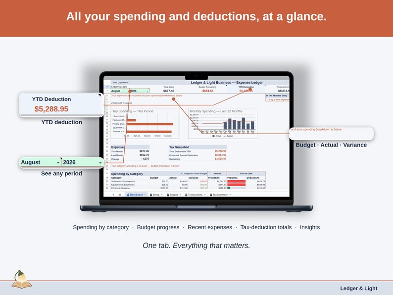Expense Ledger for Google Sheets — digital spreadsheet template preview 10