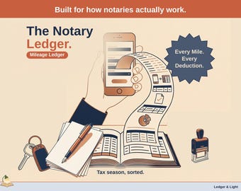 Notary Mileage Ledger | IRS Mileage Log Spreadsheet (Google Sheets)
