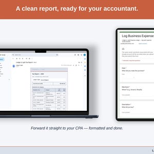 An emailed report open in Gmail — the online business year formatted and sent straight from the sheet, ready to forward to an accountant.