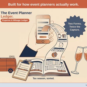 Event Planner Expense & Mileage Ledger | Schedule C Tax Spreadsheet (Google Sheets)