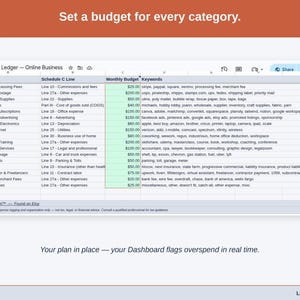 Expense Ledger for Google Sheets — digital spreadsheet template preview 11