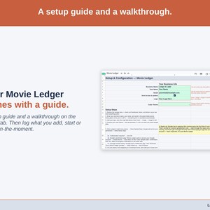 The Setup tab with its walkthrough: a setup guide, then log what you add, start or watch in-the-moment.