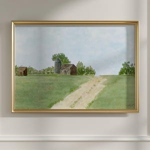 Feels Like Home - Farm Landscape Print | Watercolor Landscape Print | Watercolor Farm Art | Farmhouse Art Print  | Farmhouse Wall Decor