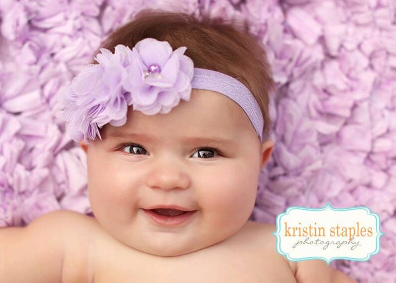 Lavender Baby Headband Shabby Chic Baby Headband Baby Girl Etsy