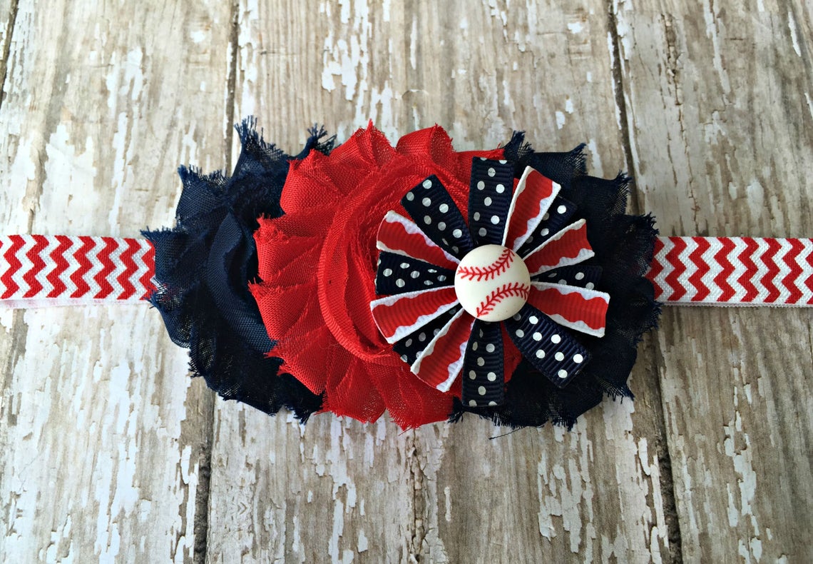 Baseball Headband Atlanta Braves Inspired Baby Headband Etsy