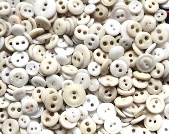 50 China buttons, white glass buttons, antique buttons, porcelain buttons, bulk buttons, white buttons, 50 buttons, vintage buttons