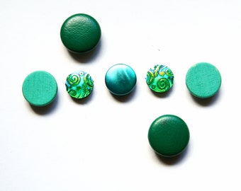 Vintage Button Magnet Set, Handmade and Upcycled