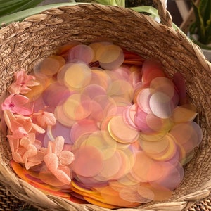 Confettis ronds, papier de riz, solubles dans l'eau, biodégradables, respectueux de l'environnement, pour mariage, anniversaire, sexe, révélation, baby shower, mariée