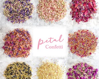 Pink & Purple Dried Flower Confetti, Biodegradable Petal Mix, Flower Girl Basket