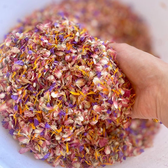 Dried Flower Petal Confetti: Biodegradable Wedding & Party Toss, Flower Girl Basket Mix