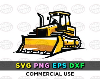 Bulldozer SVG Logo Clipart-Dateien für Silhouette Cricut Bau schwere Ausrüstung Design EPS Png Dxf Vektor Schnitt Dateien DOWNLOAD