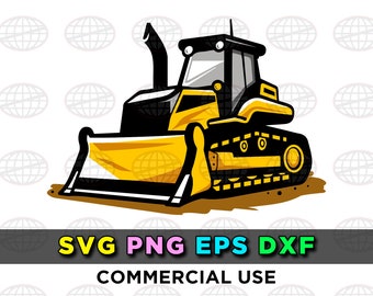 Bulldozer SVG Logo Clipart-Dateien für Silhouette Cricut Construction Heavy Equipment Design EPS png dxf Vektor Cut Dateien DOWNLOAD